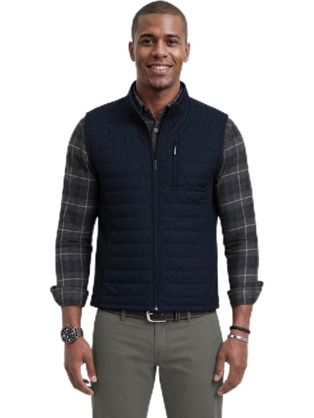 IZOD Men's Quilted Full Zip High Neck Puffer Vest